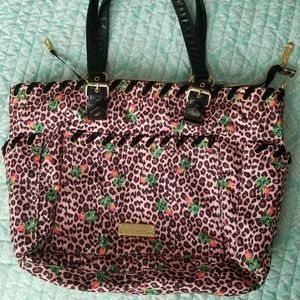 Betsey Johnson tote rose pink animal print
